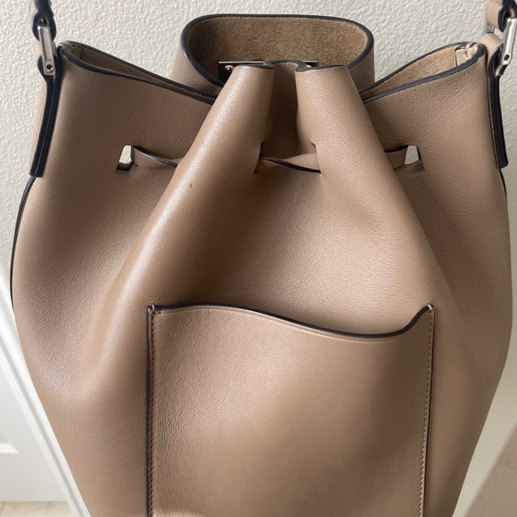 Michael Kors Taupe Leather Bucket Bag - Picture 3 of 5